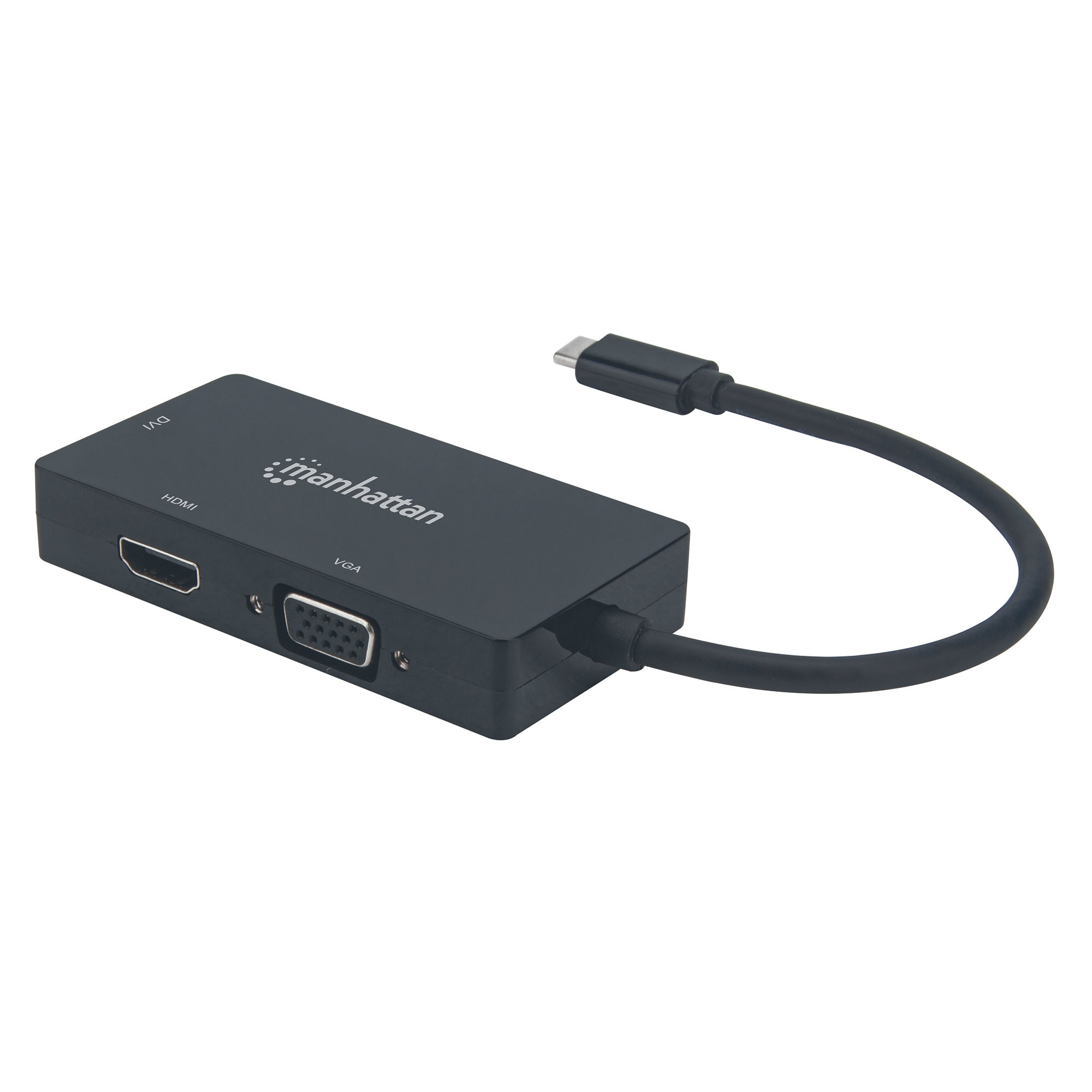 Adaptor multiport Manhattan 152983, USB-C 3.1 pana la HDMI / DVI / VGA 4K / 1080p