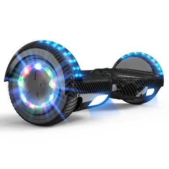 Hoverboard cu boxe Bluetooth incorporate RCB, LED, Viteza maxima 10-12 km, Autonomie 3-4 ore, IP54, Negru Carbon Hoverboard cu boxe Bluetooth incorporate RCB, LED, Viteza maxima 10-12 km, Autonomie 3-4 ore, IP54, Negru Carbon