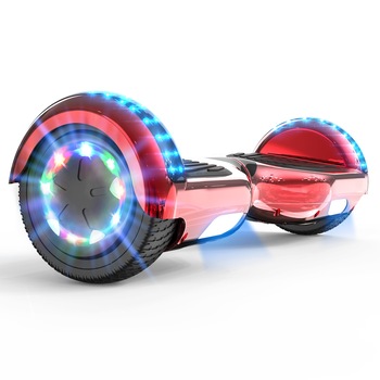 Hoverboard cu boxe Bluetooth incorporate RCB, LED pe roti, Viteza maxima 10-12 km, Autonomie 3-4 ore, IP54, Rosu Hoverboard cu boxe Bluetooth incorporate RCB, LED pe roti, Viteza maxima 10-12 km, Autonomie 3-4 ore, IP54, Rosu