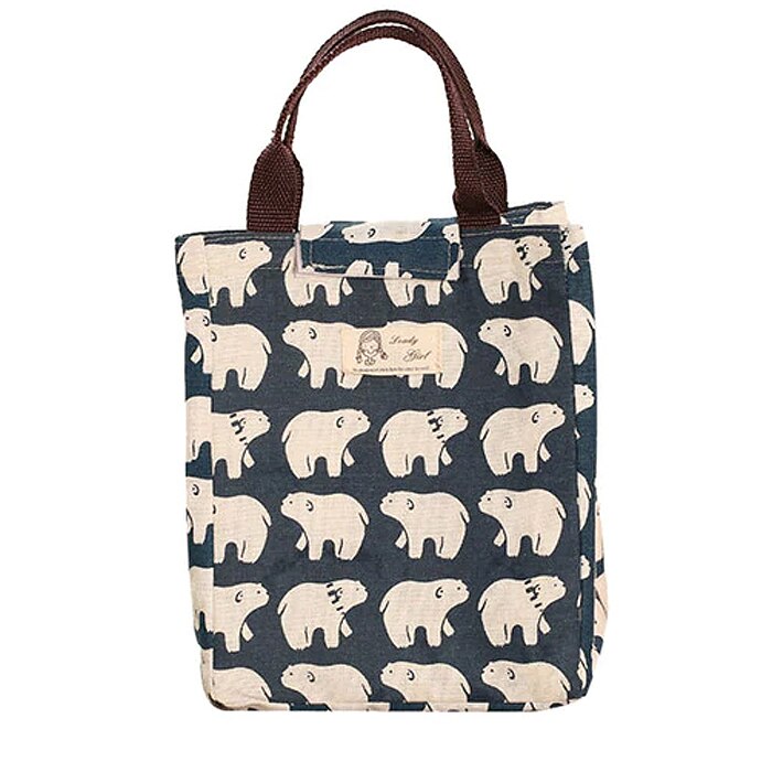 Gentuta MBrands, Lunch bag, interior izolat, imprimeu ursuleti polari