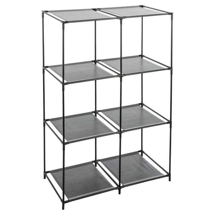 Etajera modulara 6 compartimente 5Five, pentru cutii depozitare, neagra