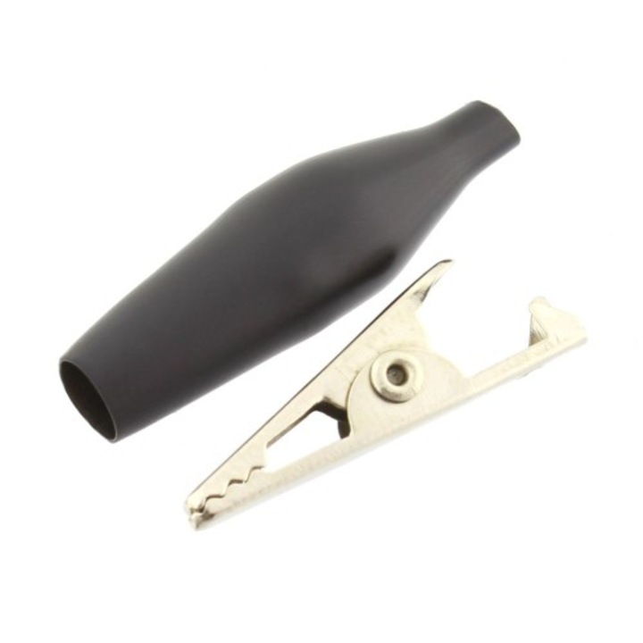 Clema crocodil, 38x10 mm, negru - 122710