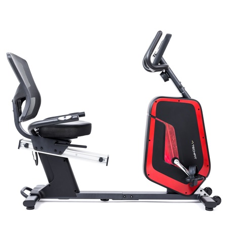 Bicicleta fitness cu spatar-orizontala de recuperare TECHFIT R700, Volanta 9 kg, Greutate suportata 130 kg, Magnetica, 8 trepte de intensitate