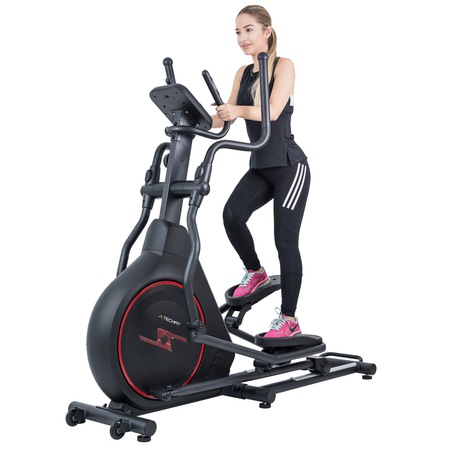 Bicicleta eliptica fitness TECHFIT FW700, Volanta frontala 12 kg, Greutate utilizator 130 kg, Roti pentru transport