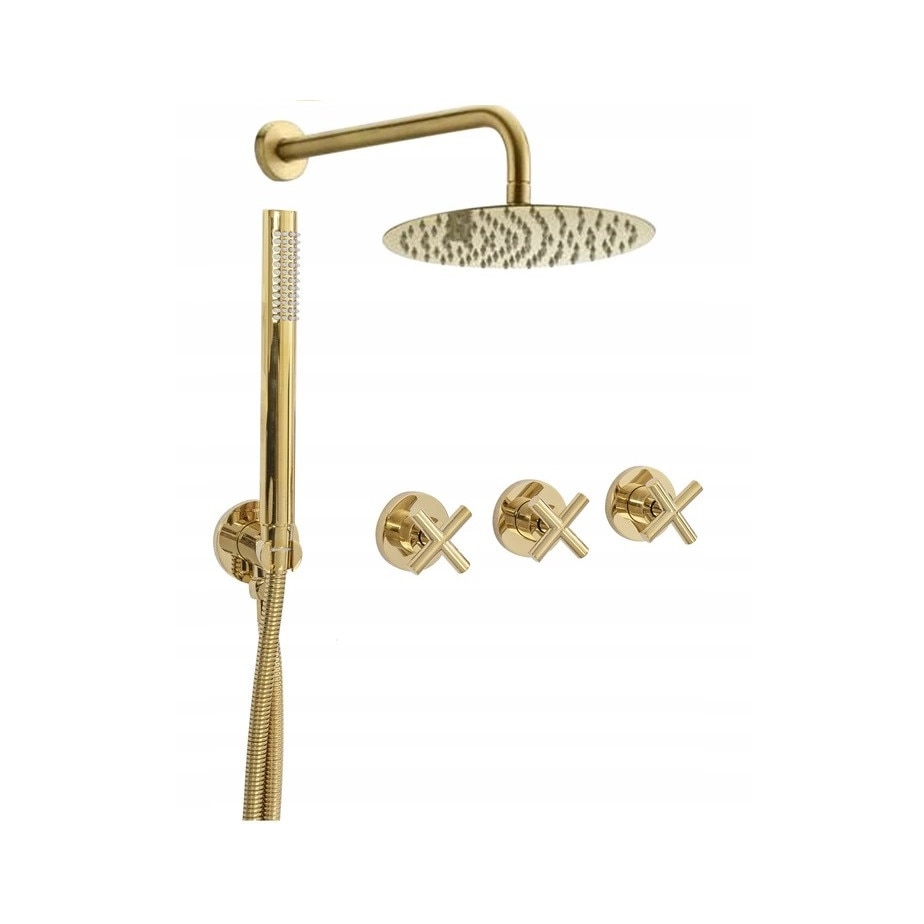 Sistem complet de dus EGO-Exit, montaj incastrat, finisaj gold