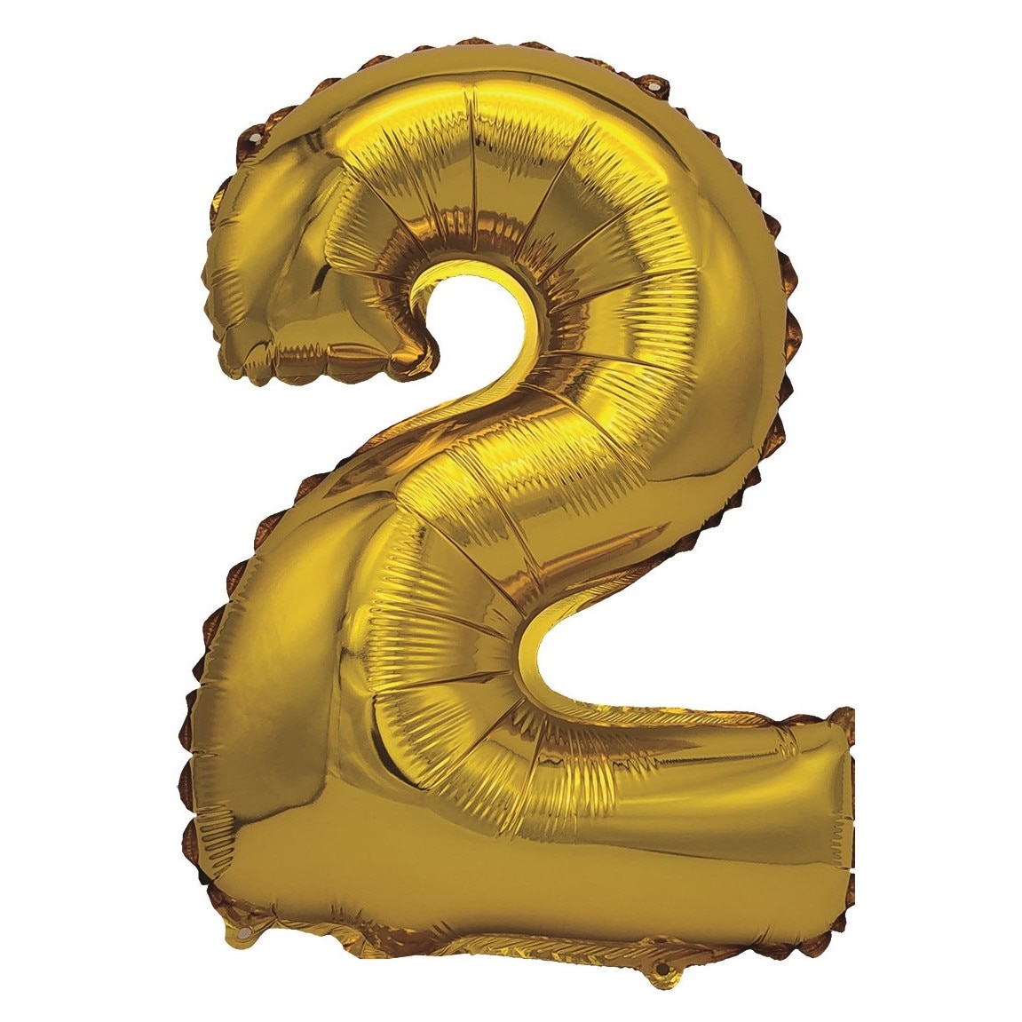 Balon din folie metalizata aurie, Mirific Party, Cifra 2, 40 cm, Gold