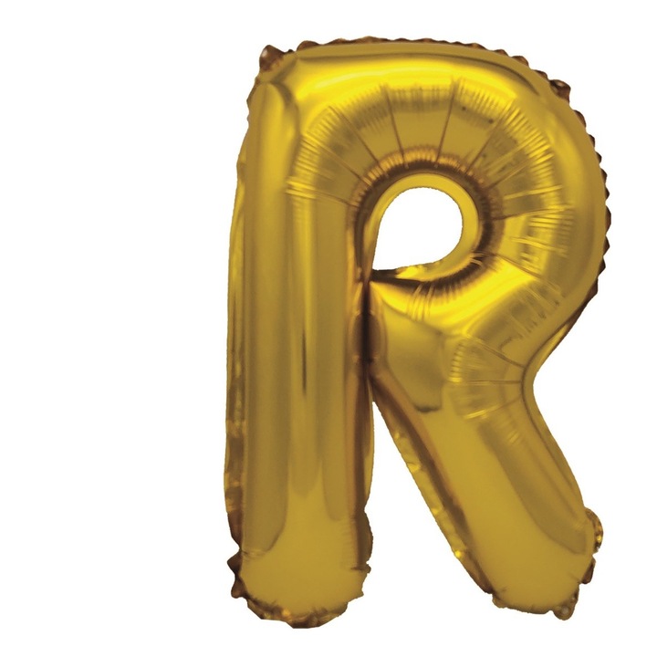 Балон златен металик Mirific Party, Фолио, Буква R, 40 см, Златист