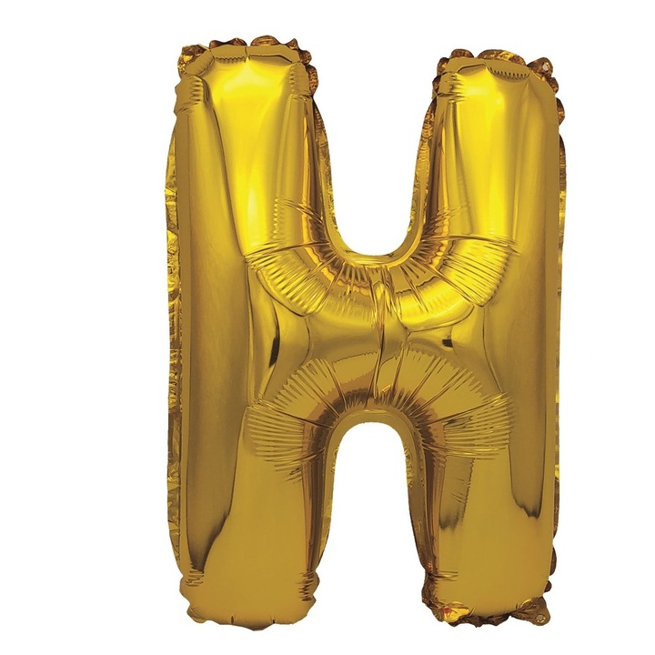 Balon Mirific Party fémfólia lufi, H betű, 40 cm, arany