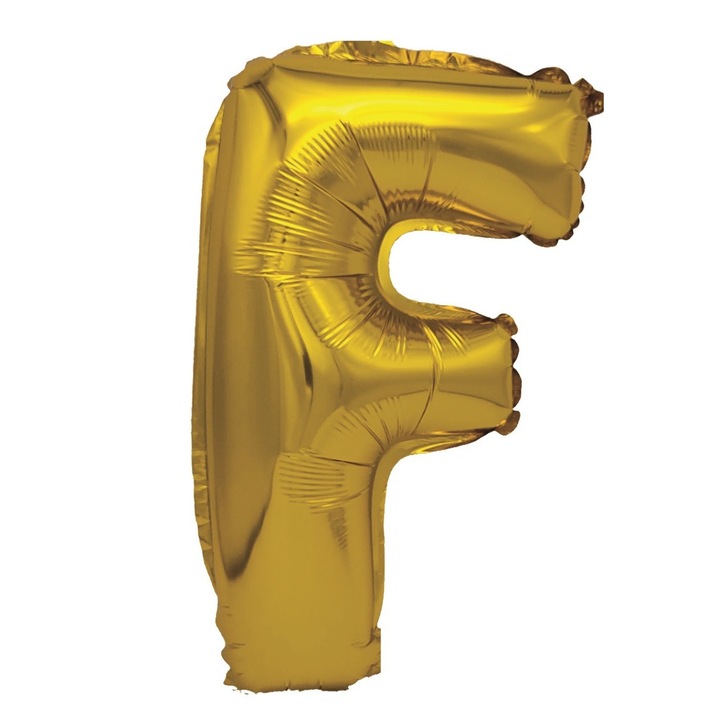 Фолиев балон Balon Mirific Party, Буква F, Златист металик, 40 см