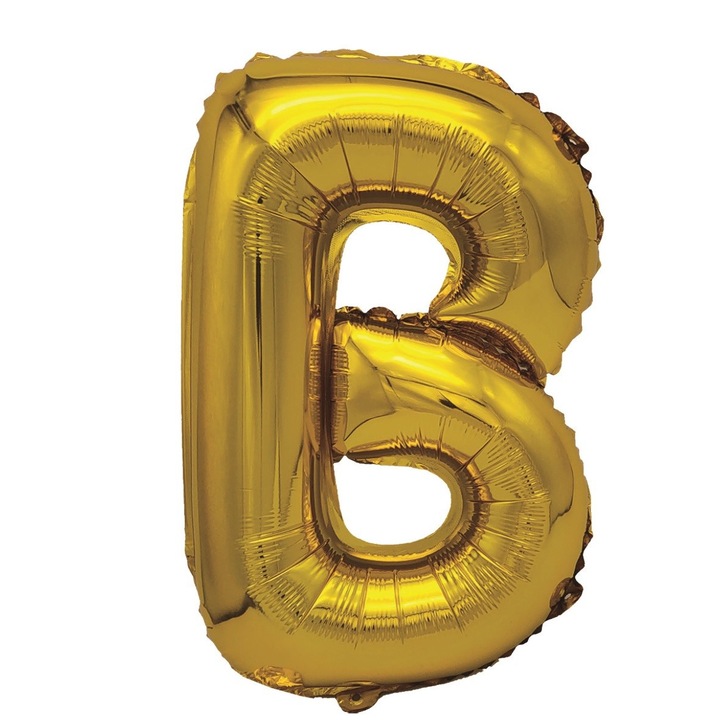 Фолиев балон златен металик, Mirific Party, буква B, 80 см, златен