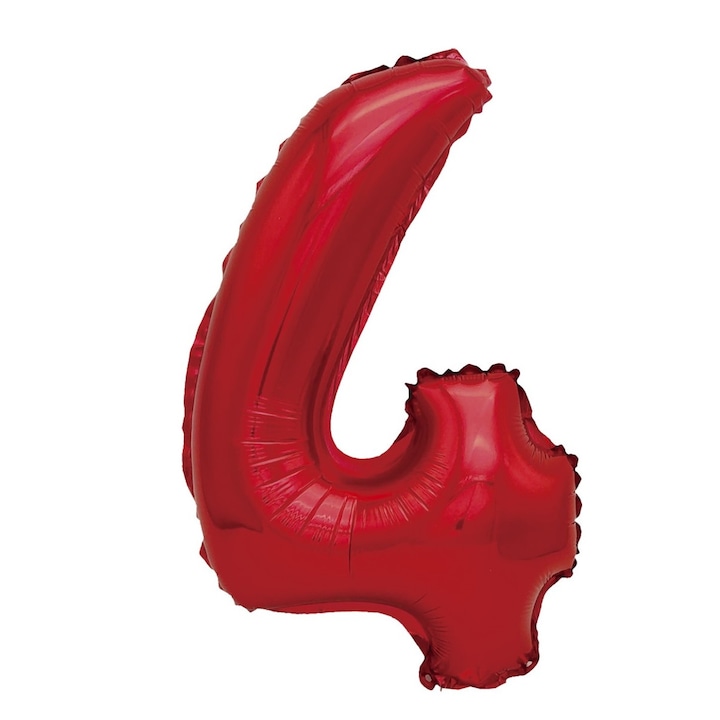 Балон Mirific Party Цифра "4", Фолио, Червен, 40 см