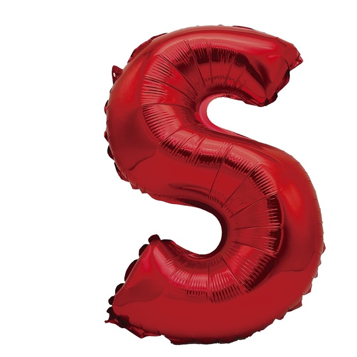 Фолиев балон металик, Mirific Party, буква S, 40 см, червен