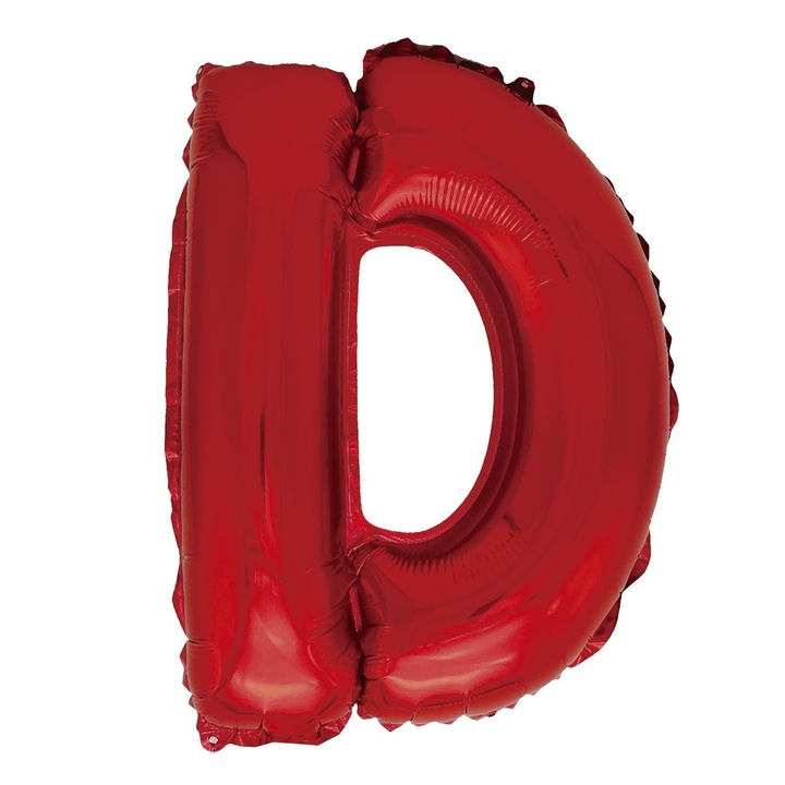 Балон от метално фолио, Mirific Party буква D, червен, 40см