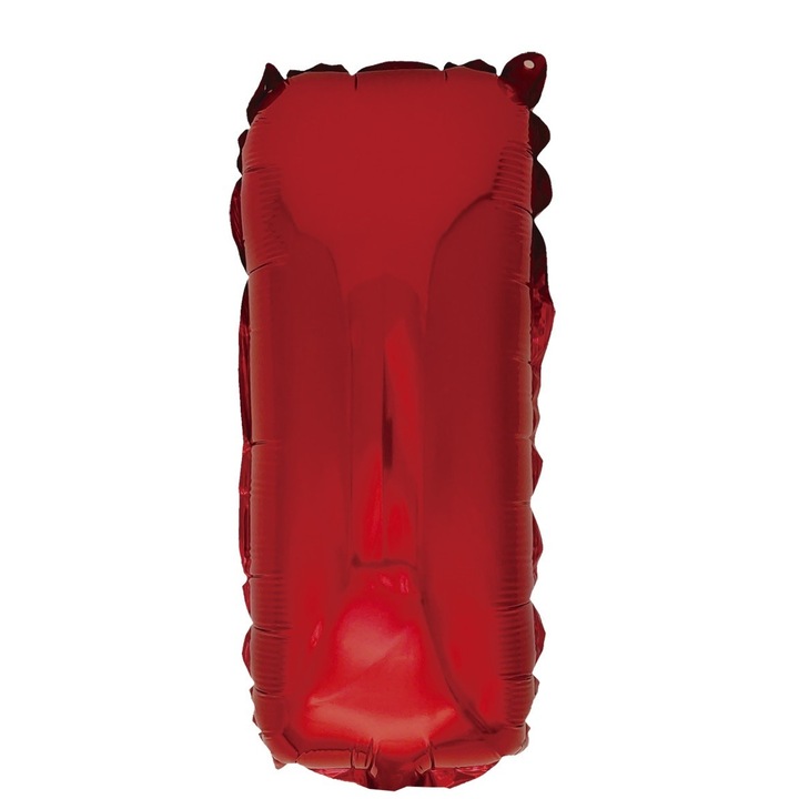 Balon metál fényű lufi, l betű, 40 cm, piros