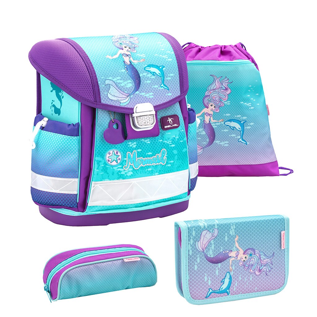 Set Ghiozdan, Penare, Sac sport Classy Purple Mermaid, Belmil