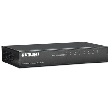 Switch Intellinet 523318, 8 x 10/100 Mbps RJ45, metal, Negru Switch Intellinet 523318, 8 x 10/100 Mbps RJ45, metal, Negru