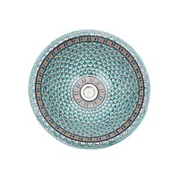 lavoar artizanrotund43x43x13 cmmarocpictat manualalbturcoazceramicamontaj pe blat imagen 21_0_
0