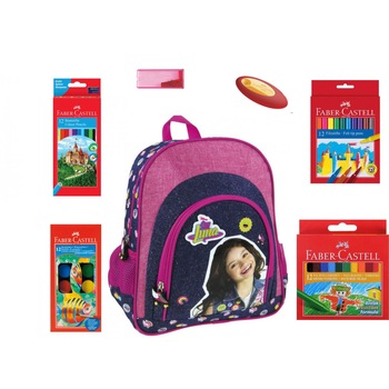 Set gradinita Soy Luna - Ghiozdan gradinita , Creioane colorate, Carioci, Acuarele, Creioane cerate, Ascutitoare, Radiera - Faber castell Set gradinita Soy Luna - Ghiozdan gradinita , Creioane colorate, Carioci, Acuarele, Creioane cerate, Ascutitoare, Radiera - Faber castell