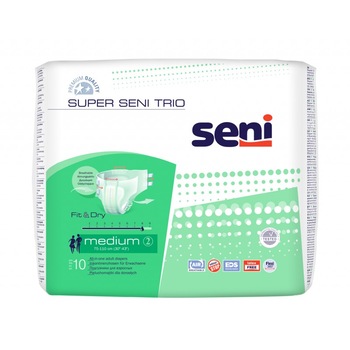 Pachet 3 seturi de Scutece Pentru Incontinenta Super SENI Trio nr. 2 Medium - M 10 buc/pachet Pachet 3 seturi de Scutece Pentru Incontinenta Super SENI Trio nr. 2 Medium - M 10 buc/pachet
