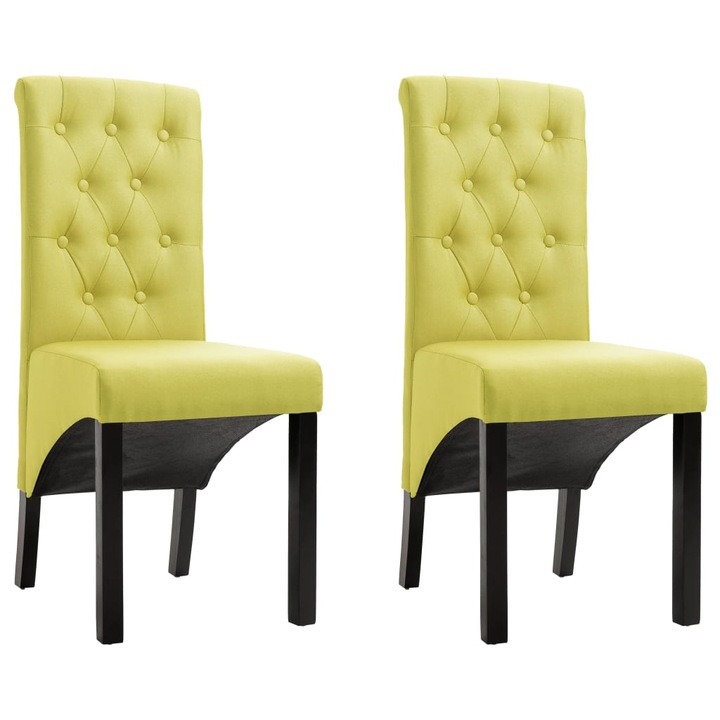 Set scaune de bucatarie vidaXL, 2 buc., verde, material textil, 42 X 57 X 95 cm, 11.02 kg