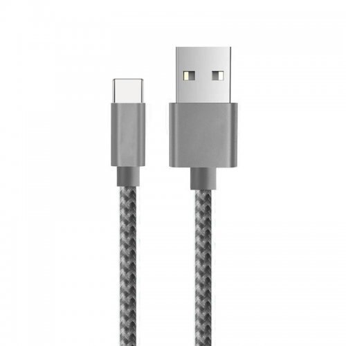 Cablu de incarcare/transfer date Type-C USB 3.1, 2M lungime, ranforsat, Gri, BBL1027