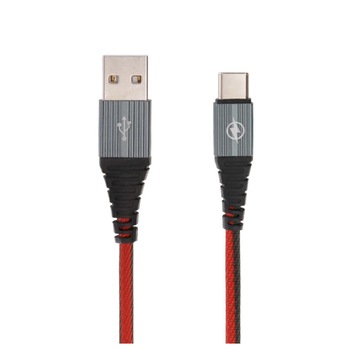 Cablu de incarcare/transfer date Type-C USB 3.1, lungime 1M, ranforsat, Rosu cu Negru, BBL1036 Cablu de incarcare/transfer date Type-C USB 3.1, lungime 1M, ranforsat, Rosu cu Negru, BBL1036