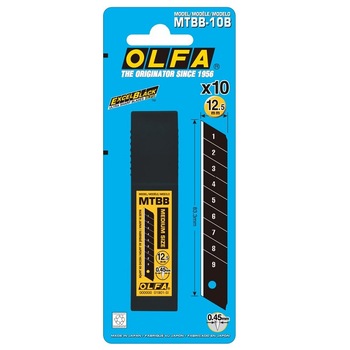 Set de 10 lame negre de 12.5 mm - MTBB-10 - OLFA Set de 10 lame negre de 12.5 mm - MTBB-10 - OLFA