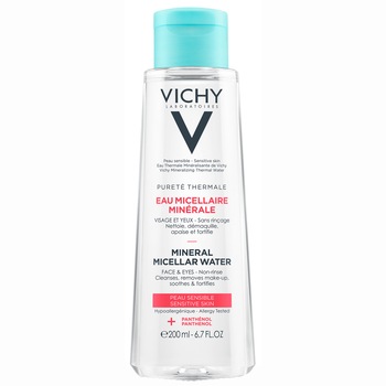 Solutie micelara de curatare si demachiere Vichy Purete Thermale pentru ten sensibil, 200 ml Solutie micelara de curatare si demachiere Vichy Purete Thermale pentru ten sensibil, 200 ml
