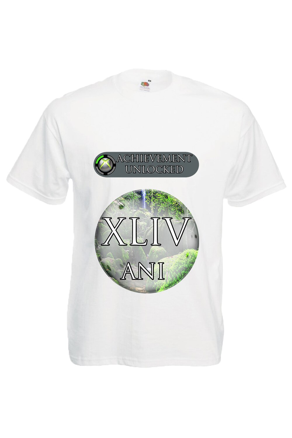 Tricou barbatesc personalizat Fruit of the loom mesaj aniversar achievement unlocked 44 ani,alb, Alb, L