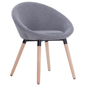 Scaun de bucatarie, vidaXL, Gri deschis, 63 x 55 x 76 cm, tapiterie textila Scaun de bucatarie, vidaXL, Gri deschis, 63 x 55 x 76 cm, tapiterie textila