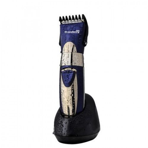 Masina de Tuns Profesionala Hausberg, Cap cu lame detasabil, Lame din Otel Inoxidabil, Acumulator reincarcabil, Tensiune 220 - 240 V, Albastru/Rosu