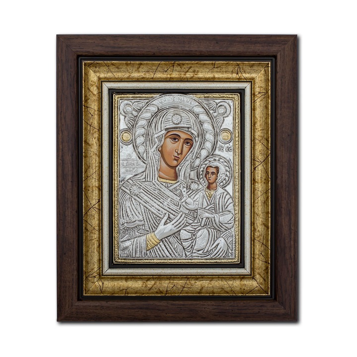 Icoana argintata - Maica Domnului Pantanassa - 27x32 cm K701-104