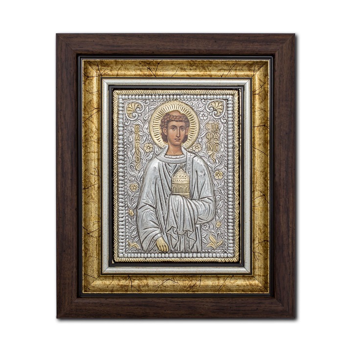 Icoana argintata - Sfantul Arhidiacon Stefan 27x32 cm K701-158