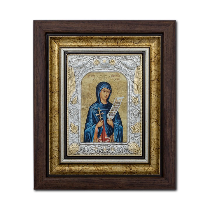 Icoana argintata - Sfanta Cuvioasa Parscheva de la Iasi 27x32 cm K701-146