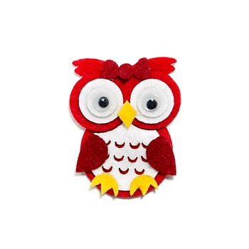 Figurina fetru - bufnita rosie, 5 cm Figurina fetru - bufnita rosie, 5 cm