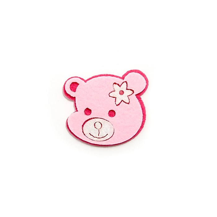 Figurina fetru - ursulet pink-roz, 3 cm