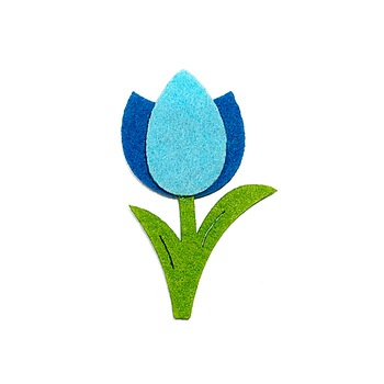 Figurina fetru - lalea albastra, 3 x 7 cm Figurina fetru - lalea albastra, 3 x 7 cm