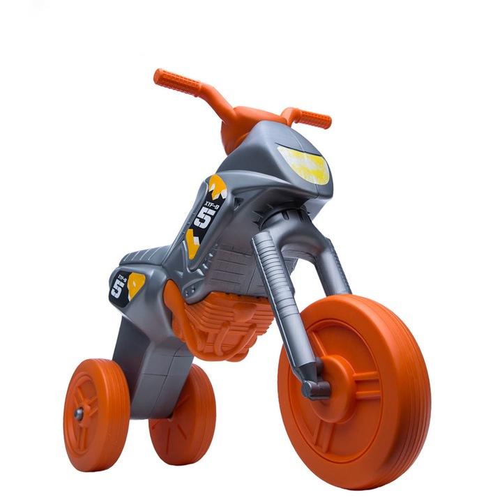 Tricicleta fara pedale MAXI, Enduro, gri-portocaliu