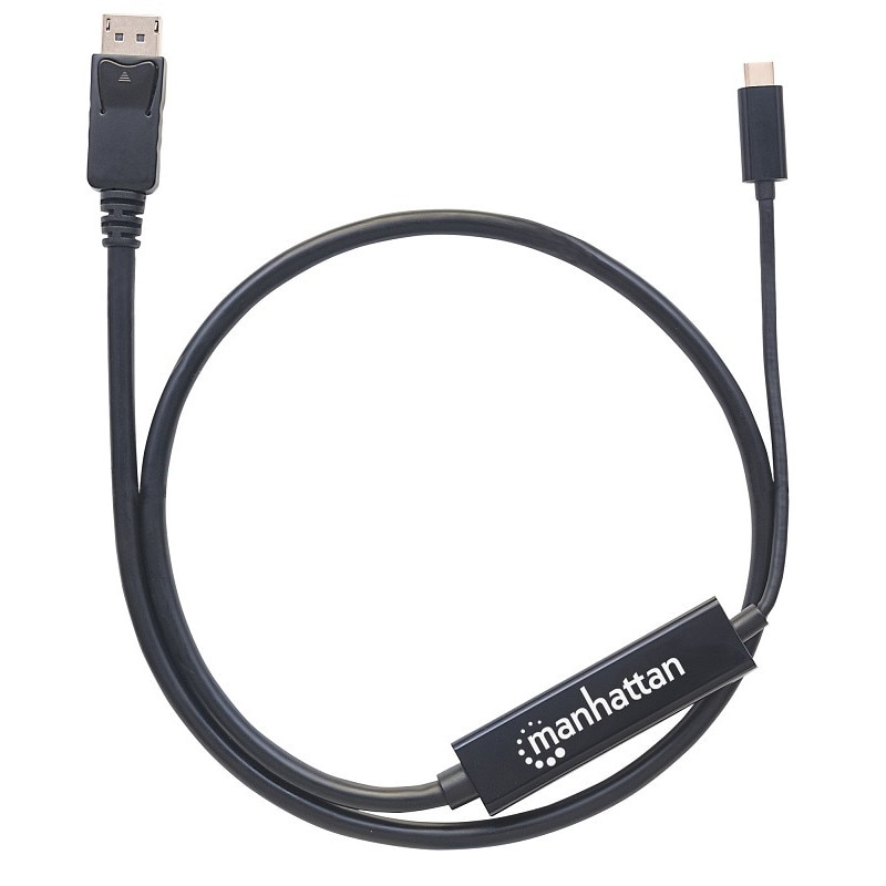 Adaptor Manhattan 152471, USB-C - DisplayPort, Tata/ Tata, 1m, Modul DP Alt, Negru