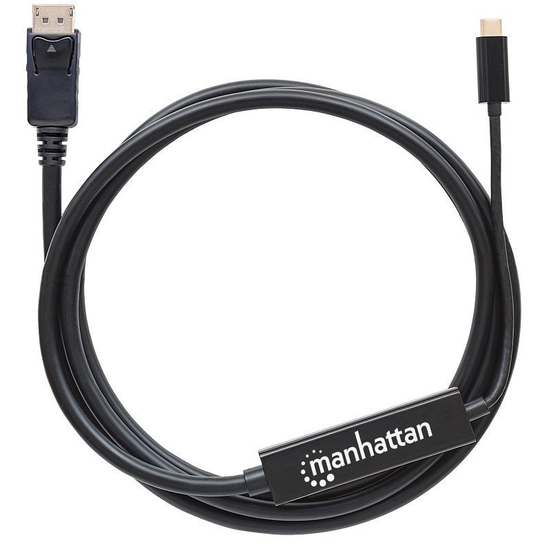 Adaptor Manhattan 152464, USB-C - DisplayPort, Tata/ Tata, 2m, Modul DP Alt, Negru
