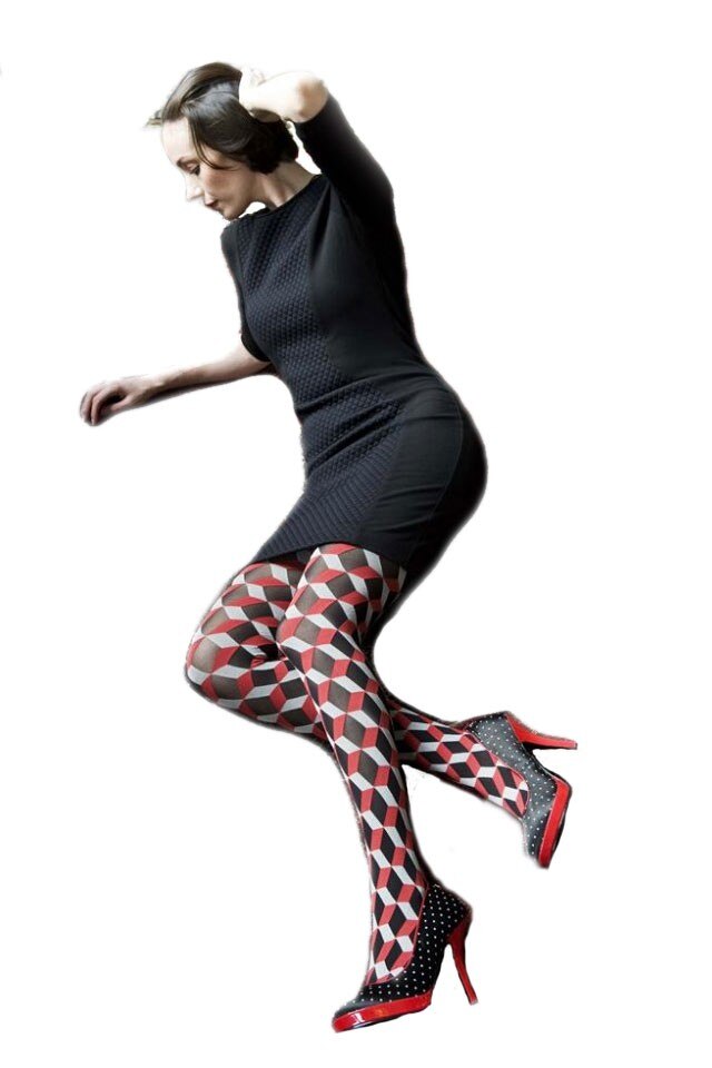 Dres de dama Bonnie Doon 3D Cubes Tights, Black, 38-40 S