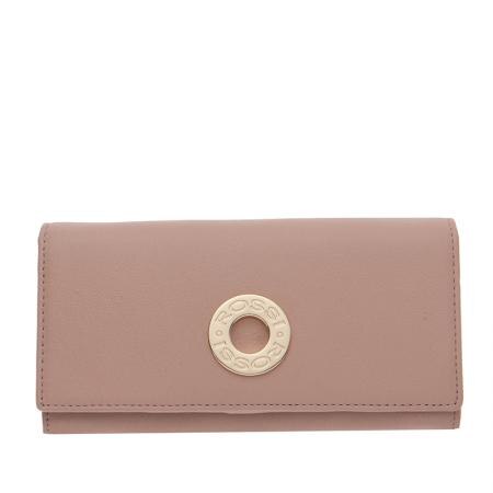 Portofel Rossi, RSL07110, Roz perlat, Piele autentica