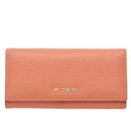 Portofel Rossi, RSC0108, Roz somon, Piele autentica