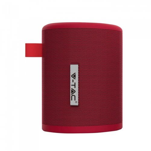 Boxa portabila cu bluetooth, V-TAC, micro USB, 1500mAh, rosie