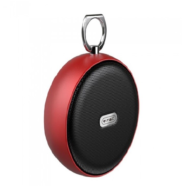 Boxa portabila cu Bluetooth, V-TAC, micro USB, 800mAh, rosie