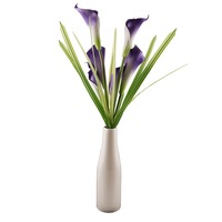 Cala artificiala in vaza, cu LED-uri, plastic + ceramica, 65 cm, Multicolor