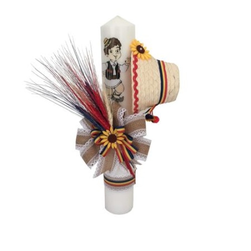 Lumanare botez traditionala pentru baietel