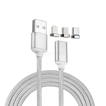 Cablu Magnetic 3in1 (MicroUSB, Lightning si Tip C) Fast Charging Cablu Magnetic 3in1 (MicroUSB, Lightning si Tip C) Fast Charging