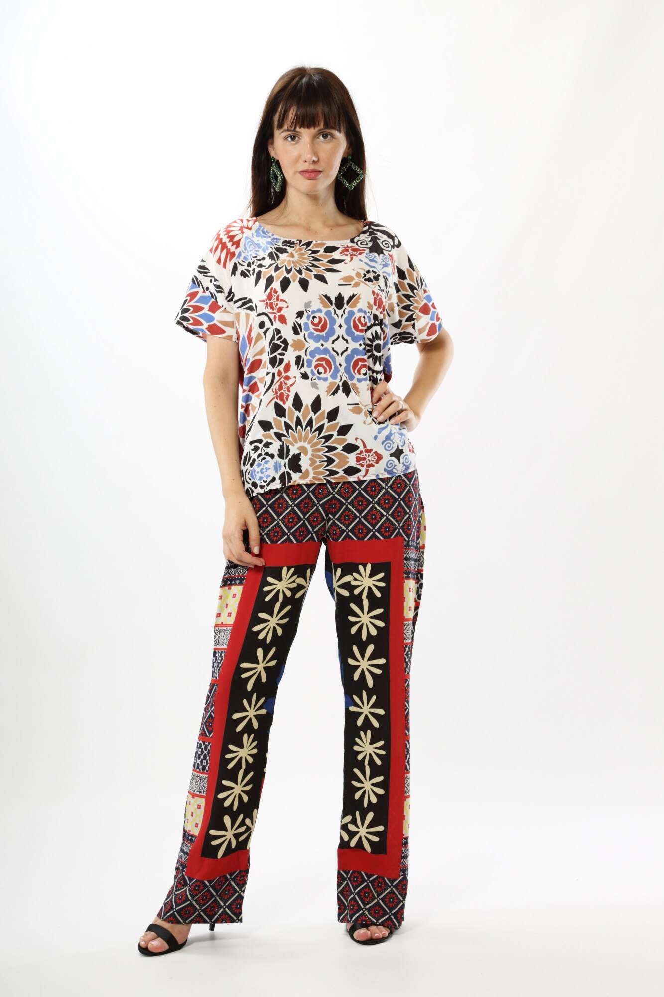 Camasa DESIGUAL cu imprimeuri abstracte, multicolor, Fabia, L EU