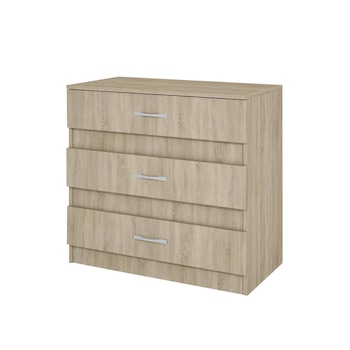 Comoda 3 Sertare, 80x43.5x76 Cm, Culoare Sonoma, Pal Comoda 3 Sertare, 80x43.5x76 Cm, Culoare Sonoma, Pal